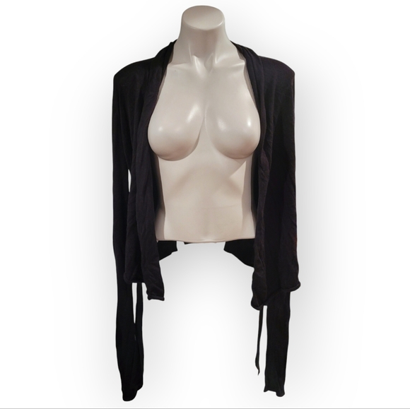 BCBGMAXAZRIA Womens L Long Sleeve Cardigan With Waist Tie - Picture 3 of 4